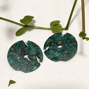 Green Earthy Circular Earrings